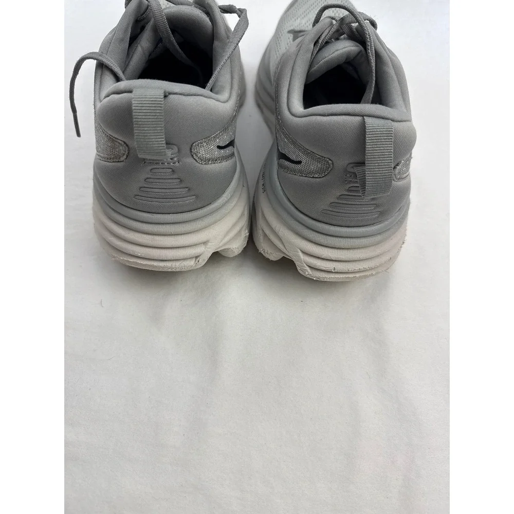 Hoka Bondi 8 Mens Running Shoes Grey Black Road Sneakers Low Top